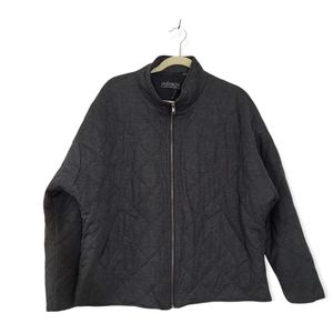 BAGATELLE Black High Neck Wide Sleeves Diamond Quilted Jacket